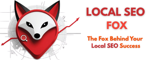 Logo of Local SEO Fox showing a clever fox inside a map pin with a green SEO growth arrow, representing smart local search optimization services.